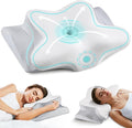 Cervicac了Neck Pillow for Pain Relief - Ergonomic Side Sleeper Pillow for Neck Support, Contour Orthopedic Cervical Pillow for Sleeping, Cooling Memory Foam Pillows for Back Sleepers (Grey)