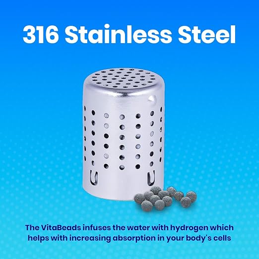 DYLN VitaBead Diffuser | Creates Hydrogen-Rich, pH 9+ Alkaline Antioxidant Water | Replacement for DYLN Bottle | Natural Mineral Ionized Hydrogen Generator for Delicious Tasting Water | 2-Pack