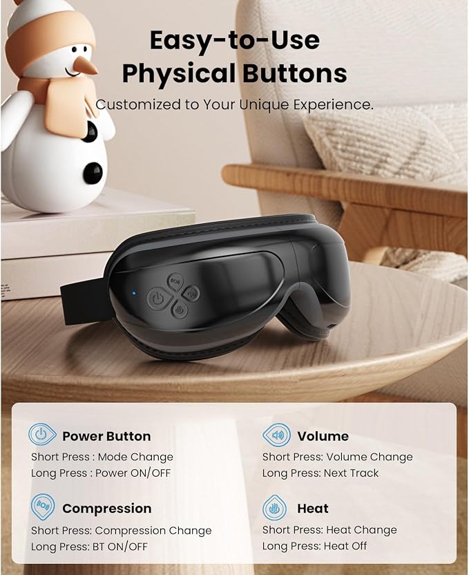 BOB AND BRAD Eye Massager with Heat FSA Eligible HSA, EyeOasis 2 Heated Eye Mask for Dry Eye Relief, Birthday Gifts for Men Women Husband Relax, Temple Massager for Eye Strain Migraine Stress Relief