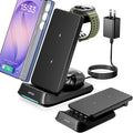 KPON 3 in 1 Charging Station for Samsung, Wireless Charger for Thick Cases, Foldable Phone and Watch Charger Stand for Galaxy S26/S25/S25 Ultra/S24/Z Fold/Android Devices, Galaxy Watch and Earbuds