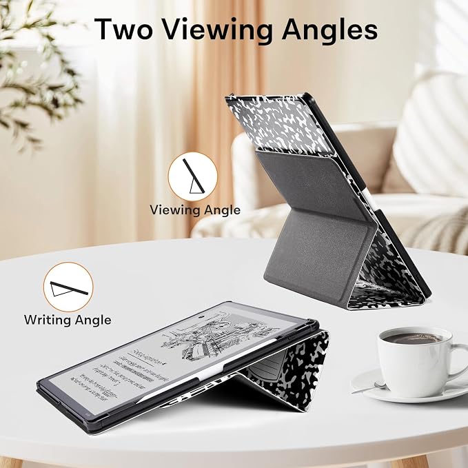 CoBak Case for 11" Kindle Scribe 3rd Generation 2025, Kindle Scribe Colorsoft with Two Viewing Angles - All New PU Leather Cover with Auto Sleep Wake, Pen Holder. Notebook