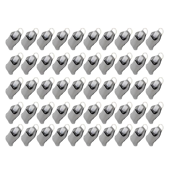 Semme 50pcs Travel Bottles Keychain Holders Set 30ml Small Squeeze Bottles with Keychain Portable Refillable Leakproof for Hand Sanitizer Lotion Toiletries Travel Camping (Grey)