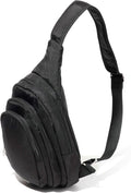 Baggallini Securtex® Anti-Theft Multi Zip Sling - Lightweight 8.6"x15.2" Travel Bag with Locking Zippers & RFID Protection