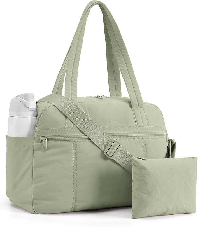 LIGHT FLIGHT Personal Item Travel Bag, Lightweight Gym Bag for Women, 20L Weekender Bag with Toiletry Pouch, Carry on Overnight Dance Bag, Forest Green