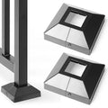 1.5" Post Base Cover, Split Type Skirt, Indoor/Outdoor Iron Deck Railing, Stair Post Base Decorative Covers (2Pack-Black)