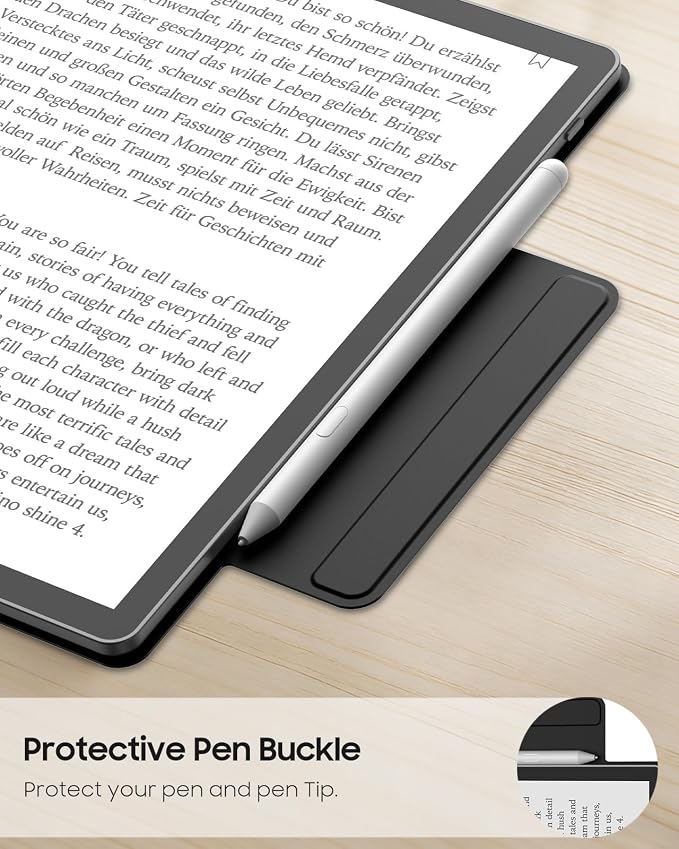 Fintie Case for 11" Kindle Scribe 2025 (3rd Gen) and Kindle Scribe Colorsoft 2025 (1st Gen), Slim Lightweight Multi-Viewing Angles Stand Detachable Magnetic Cover with Pen Buckle, Black