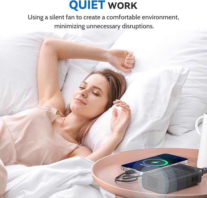 DOACE 350W Voltage Converter US to Europe - 220V to 110V Converter for European Travel with QC+PD Chargers for Using Most U.S. Devices Abroad - Hair Straightener Shaver Toothbrush Camera Phone