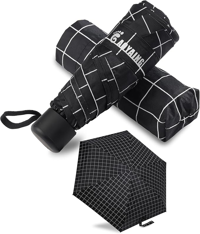 GAOYAING Compact Travel Umbrella with Case Sun&Rain Lightweight Small and Compact Suit for Pocket