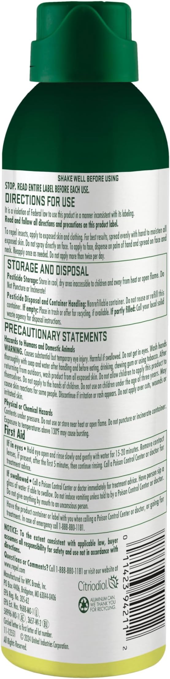 Repel Plant-Based Lemon Eucalyptus Insect Repellent, Oil