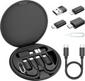Elebase Multi USB C Charger Adapter Cable Kit (5+1),Travel Type C to iOS Adaptor Box with 1Ft 100W Charging Cord,USBC to Micro Converter,USB 3.0 OTG,Portable Card Storage,Tray Eject Pin,Data Transfer