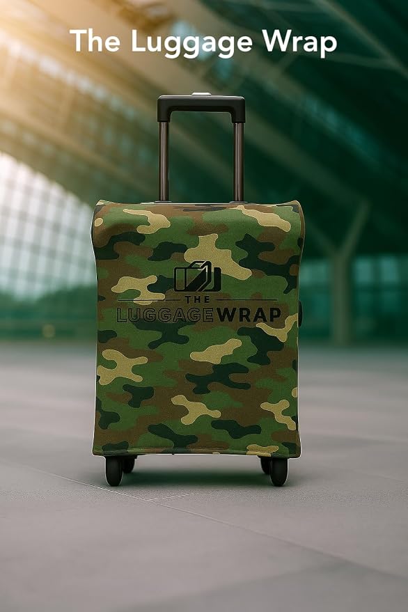 Small Confident Camouflage Water-Resistant Luggage Covers for Suitcase TSA Approved for 19"-21" - Durable Patented Design Suitcase Covers for Luggage, Fundas para Maletas, Travel Accessories