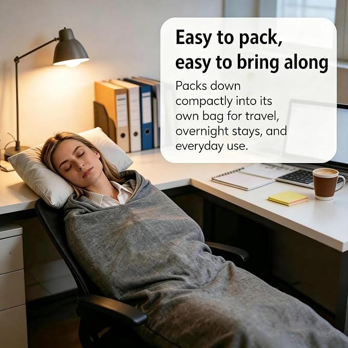 Sleep Pod for Deeper Sleep - Wearable Blanket Hoodie with Eye Mask, Improved Hug Sleeping Pod with Soft Breathable Fabric, Portable Compression Sleeping Bag for Camping, Travel & Home Lounging