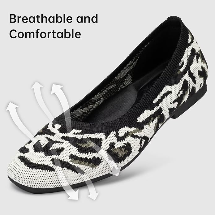 Frank Mully Women's Flats Square Toe Flats Comfortable Slip on Washable Ballet Flats Shoes for Women Dressy Work