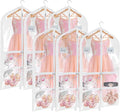 Univivi Clear PVC Dance Costume Bags (6 Pack) Garment Bag 40 Inch for Dance Competitions, with 4 Medium Clear Zipper Pockets and 1 Large Back Zippered Pocket [Upgraded Version] (40'' x 24'' 6 Pack)