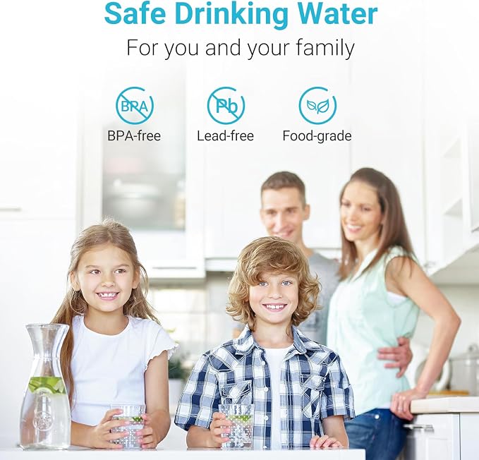 AQUA CREST PF-01A Water Filter Replacement for Waterdrop® Pitcher and Dispenser Filtration Systems, Fits Waterdrop® PF-01A, Reduces Lead, PFAS, PFOA/PFOS, Chlorine, Last Up to 200 Gallons, 3 Pack