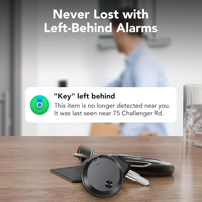 Air Tracker Tags-4 Pack: Smart Bluetooth Tracker, Item Finder Works with Apple Find My (iOS Only) App, Trakcer Tag Locator for Keys, Luggage, Satchel, weTag mini. (Not for Android Devices)