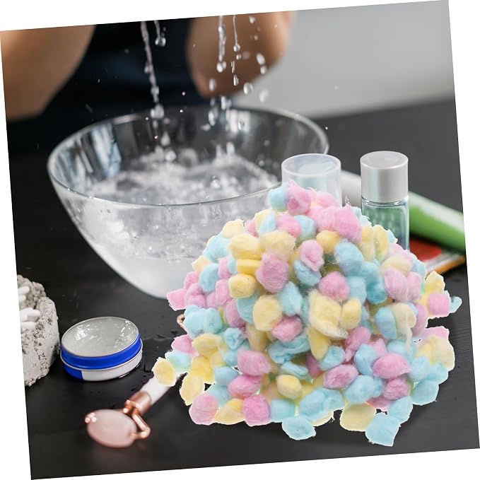 Colored Cotton Balls for Face Washing Soft Small Cotton Balls for Newborns Gentle Makeup Remover and Craft Use Multipurpose and Pet Care Pads