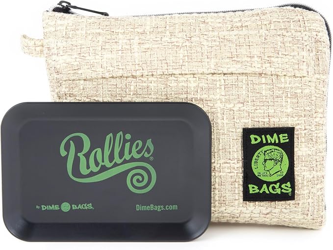Dime Bags All-in-One Padded Pouch with Accessory Tray & Smell/Spill Proof Pocket, Protective Case for Glass Storage & Travel