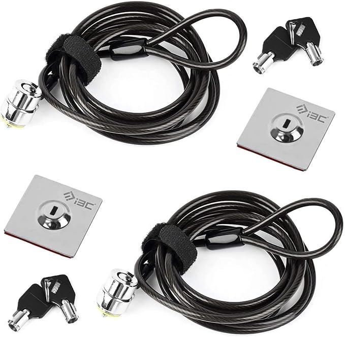 Laptop Cable Lock Hardware Security Cable Lock Anti Theft, Anchor Plate & 2 Keys Compatible with Notebooks Smart Phone Tablet Electronic Products (2 Pack)