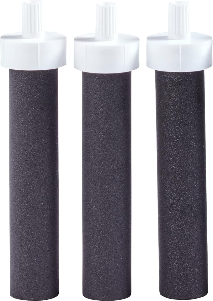 Brita Insulated Filtered Water Bottle with Straw (26 Ounce) and Water Filter Replacements