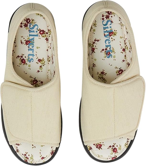 Silverts Women’s Adaptive Clothing Open Toe Shoes, Adjustable Wide Fit Sandals for Elderly, Nursing Home & Assisted Dressing