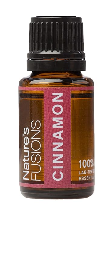 Nature's Fusions Cinnamon Bark, 100% Pure and Natural Essential Oils, Undiluted, Therapeutic Grade for Aromatherapy and Topical Use, .5 Fl Oz (Pack of 1) (15 mL)