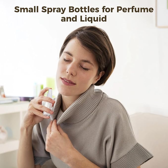 OMISTAR 200 PCS 1 oz Mini Small Spray Bottle - 30ml Transparent Plastic Travel Spray Bottles for Perfume Cosmetic, Travel Size with 5 Funnels, Convenient Refillable, Leak-proof Design