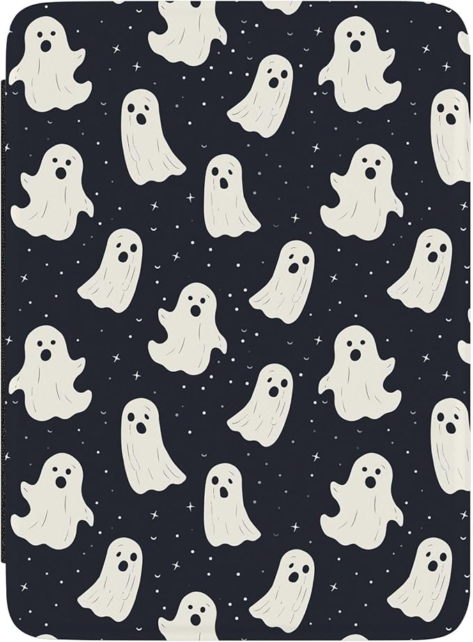 Casely Kindle Case | All Boos No Bite | Friendly Ghost | Compatible with 7" Kindle Colorsoft and 7" Kindle Paperwhite (12th Gen 2024 Edition) | Auto Sleep/Wake Function | Hand Strap