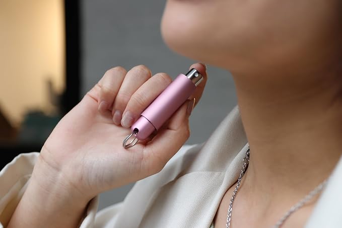 mordeco nanoSprayer Mini Perfume Refillable Bottle, Perfume Atomizer, Essential Oil Bottles, Small Spray Bottle for Travel, Everyday Carry (5ml, Pink)