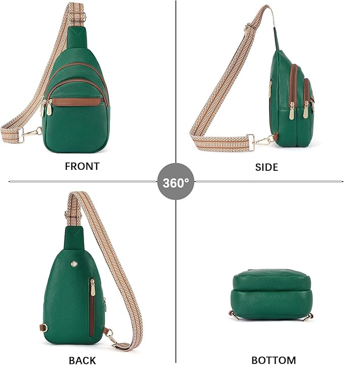 BOSTANTEN Sling Bag for Women Leather Crossbody Bags Fanny Pack Chest Bag for Travel