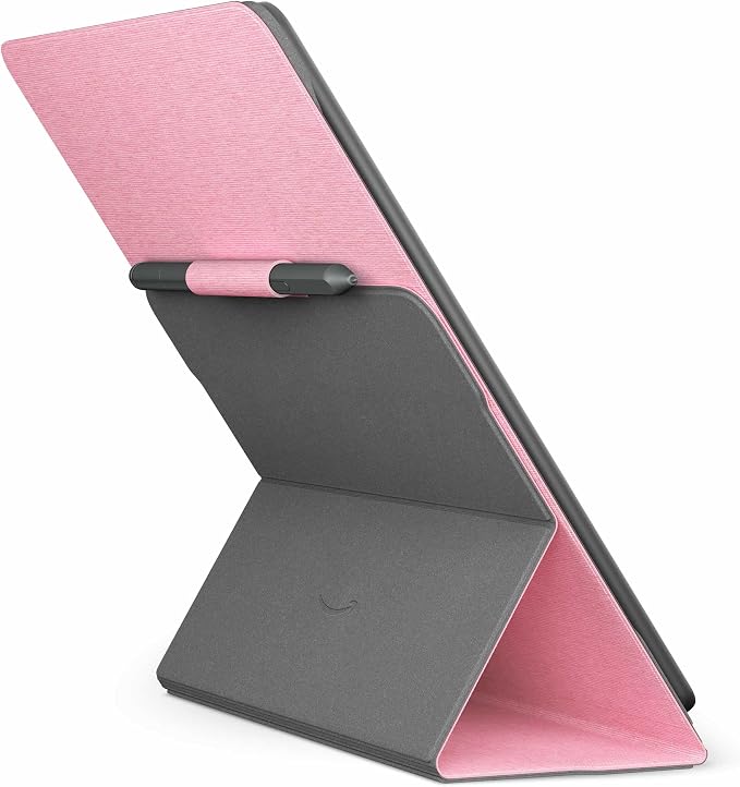 Amazon Kindle Scribe Fabric Folio Cover with Magnetic Attach, Sleek Protective Case - Rose