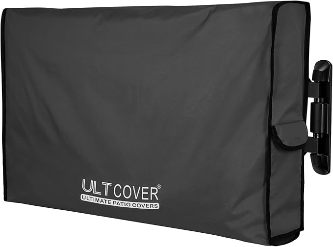 ULTCOVER Waterproof Outdoor TV Cover for 71-75 inch Outside Flat Screen Televisions with Mounts and Stands, Black