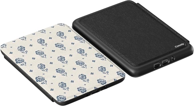 Casely Kindle Case | Seaside Stitch | Vintage Roses | 7” Kindle Colorsoft and 7” Kindle Paperwhite (12th Gen)