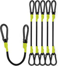 8 Pcs 60 Inch Heavy Duty Carabiner Bungee Cord Outdoor with 190 Lbs Max Break Strength, Black/Yellow Bungee Straps with Upgraded Carabiner Hooks for Luggage Rack, Cargo, Hand Carts, Bike, Camping, etc