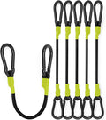 8 Pcs 48 Inch Heavy Duty Carabiner Bungee Cord Outdoor with 190 Lbs Max Break Strength, Black/Yellow Bungee Straps with Upgraded Carabiner Hooks for Luggage Rack, Cargo, Hand Carts, Bike, Camping, etc