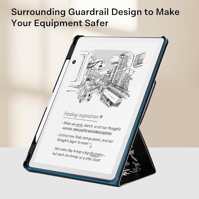 CoBak Case for 11" Kindle Scribe 3rd Generation 2025, Kindle Scribe Colorsoft with Two Viewing Angles - All New PU Leather Cover with Auto Sleep Wake, Pen Holder. Notebook
