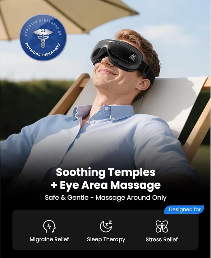 BOB AND BRAD Eye Massager with Heat FSA Eligible HSA, EyeOasis 2 Heated Eye Mask for Dry Eye Relief, Birthday Gifts for Men Women Husband Relax, Temple Massager for Eye Strain Migraine Stress Relief
