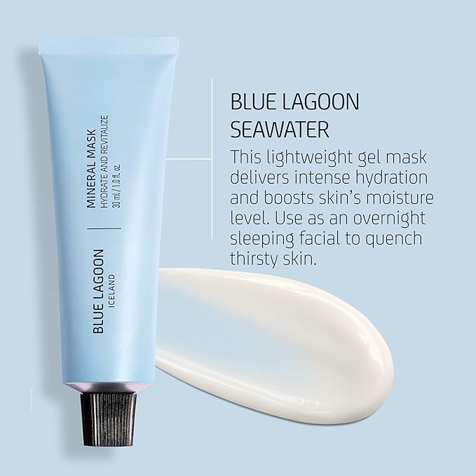 Blue Lagoon Skin Science - Hydrating Overnight Mineral Face Mask - Hydrating Face Mask - Overnight Mask - Moisturizing Face Mask - Overnight Face Mask - Bioactive Icelandic Skincare (1 fl oz | 30 ml)