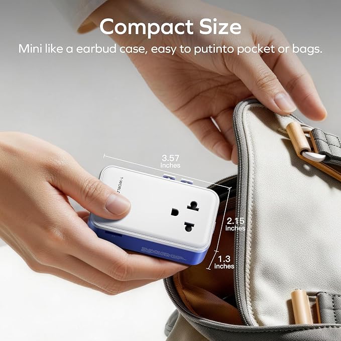 (2026 NEW) MOMAX Universal Travel Adapter, Ultra-Thin 70W GaN International Plug Adapter with 3 USB-C, 1 USB-A and AC Outlet, Works in 200+ Countries, Not a Voltage Converter, for International Travel