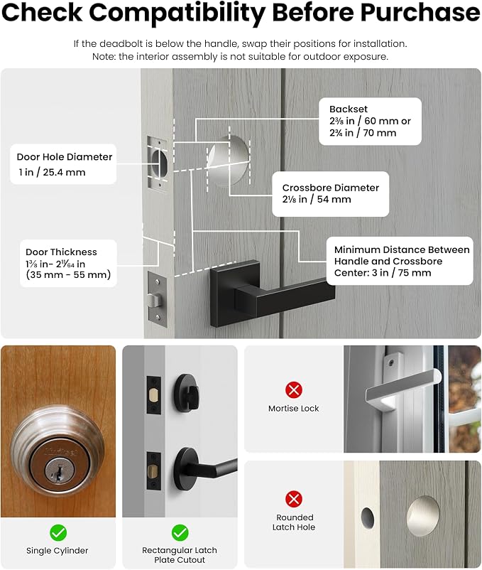Lockin Venoris Plus - All-in-One Smart Lock for Front Door - Palm Vein & Fingerprint Keyless Entry - 2K 180° Ultra-Wide Camera, Night Vision, Built-in WiFi & 8GB Storage - No Monthly Fee