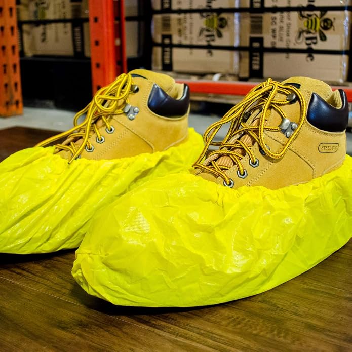 ShuBee Waterproof Shoe & Boot Covers Slip-Resistant Disposable for Plumbing Construction Floor Protection - 40 Pair