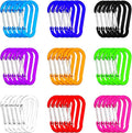 Shimeyao 180 Pcs Small Aluminum Clip Keychain Buckle Clip Bulk Mini Aluminum Ring Shape Small Lock Spring Snap Hook
