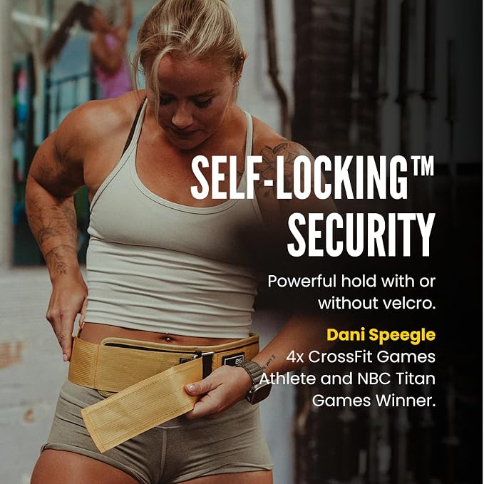 Element 26 Self-Locking Weight Lifting Belt - 4-Inch Nylon Support for Men and Women - Squat and Deadlift - Gym Training