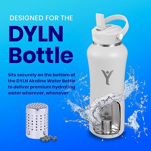 DYLN VitaBead Diffuser | Creates Hydrogen-Rich, pH 9+ Alkaline Antioxidant Water | Replacement for DYLN Bottle | Natural Mineral Ionized Hydrogen Generator for Delicious Tasting Water | 2-Pack