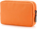 E-Tree Cute Small Makeup Bag,Cosmetic Toiletry Make up Skin Care Little Items Pouch for Purse,Zipper Mini Tech Charger Cable Electronic Organizer Case,Travel Accessories for Women Men Teen,Orange
