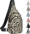 Tuwubi Crossbody Bags for Women, Sling Bag for Men, Small Hiking Backpack Anti Theft Lightweight for Outdoors Travel (M, Leopard