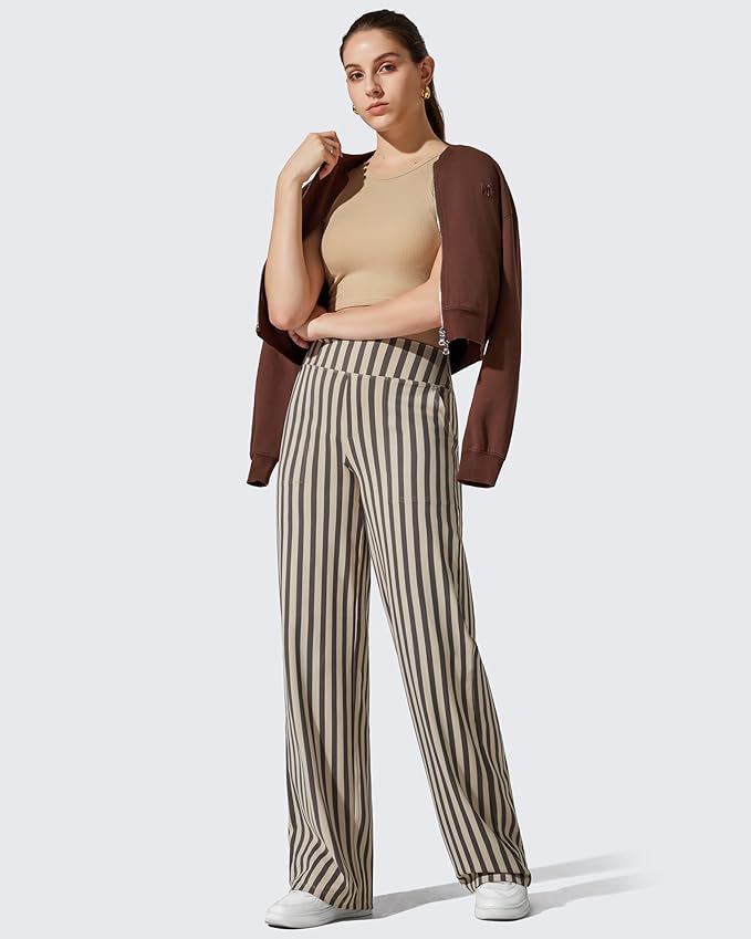 G4Free EverGoing Yoga Pants Women Wide Leg Pants with Pockets High Waist Stretch Dress Casual Sweatpants Petite/Regular/Tall