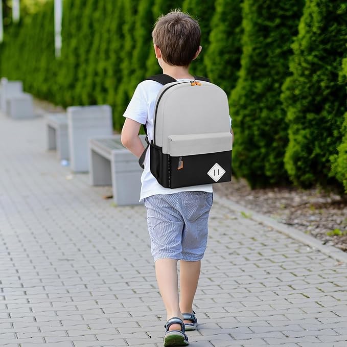 AZKAQA Little Kids Backpack for Girls Boys - Toddler Preschool Backpack School Bag Cute Kindergarten Backpack for Aged 3-6, Grey Black