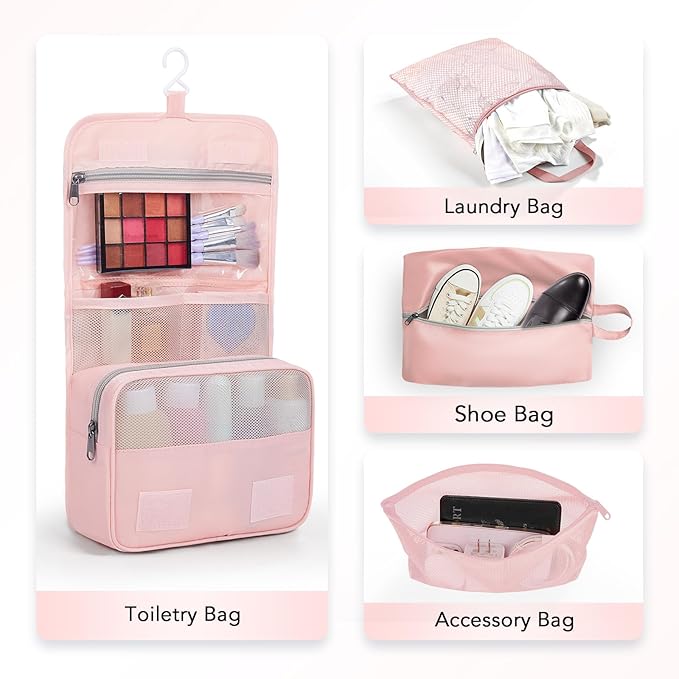 10 Set Compression Packing Cubes for Travel Essentials,Compressible Expandable Packing Cubes for Suitcase,OlarHike Luggage Garment Bags for Travel,Handy Helper for Organizing Clothes(Pink)