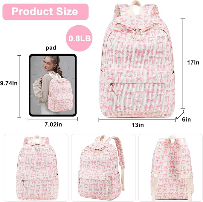 Bluboon School Backpack for Teen Girls Bookbags Elementary High School Corduroy Laptop Bags Women Travel Daypacks